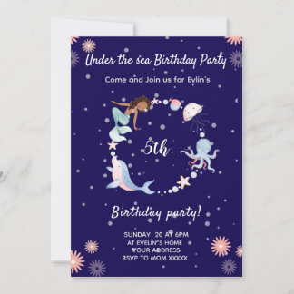 Under the sea birthday party Invitation
