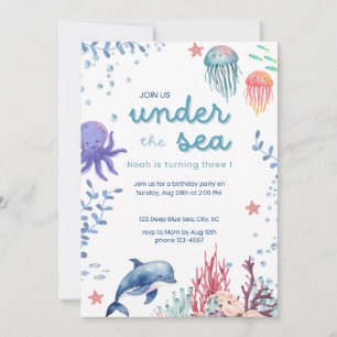 Under the Sea Birthday Party Invitation