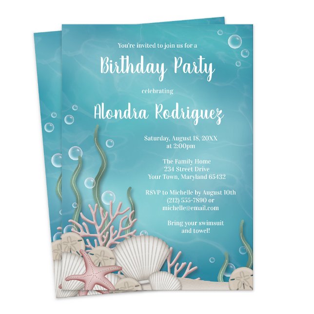 Under the Sea Birthday Party Invitation (Under the Sea Birthday Party Invitation from Artistically Invited on Zazzle.)
