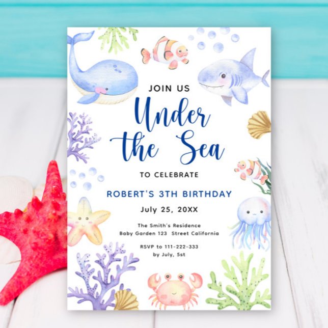 Under The Sea Birthday Party Invitation (Creator Uploaded)