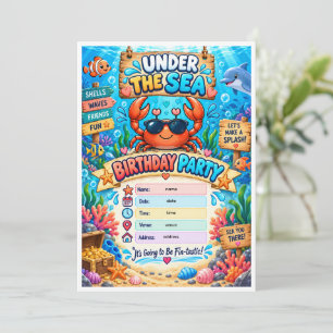 Under the Sea Birthday Party Invitation