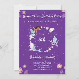 Under the sea birthday party Invitation