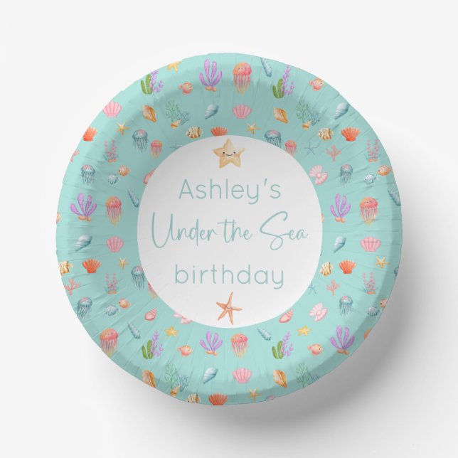 Under The Sea Birthday Party Paper Plate (Front)