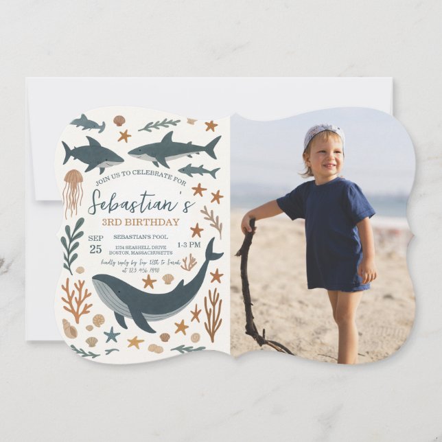 Under the Sea Birthday Party Photo Invitation (Front)