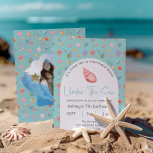Under The Sea Birthday Photo Invitation