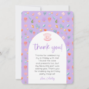 Under The Sea Birthday Photo Thank You Invitation