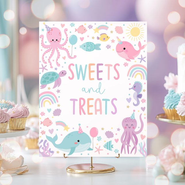 Under The Sea Birthday Sweets And Treats Party Poster (Creator Uploaded)