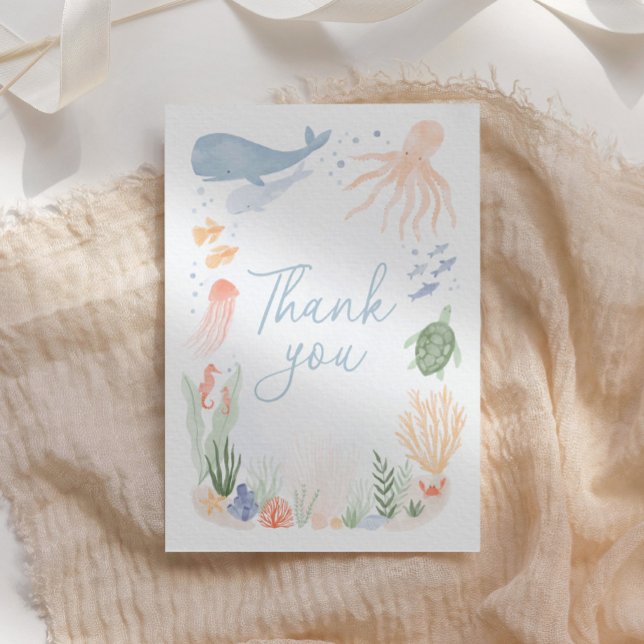 Under the Sea Birthday Thank You Card (Creator Uploaded)