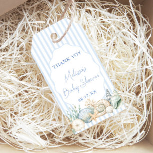 Under The Sea Blue Baby Shower Thank You Gift Tags