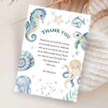 Under The Sea Blue Boy Watercolor Baby Shower