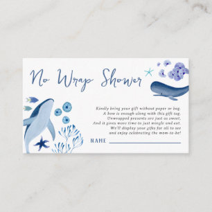 Under the Sea Blue Boy Whale No Wrap Shower Enclosure Card