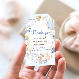 Under the Sea Blue Sea Life Birthday Party Gift Tags