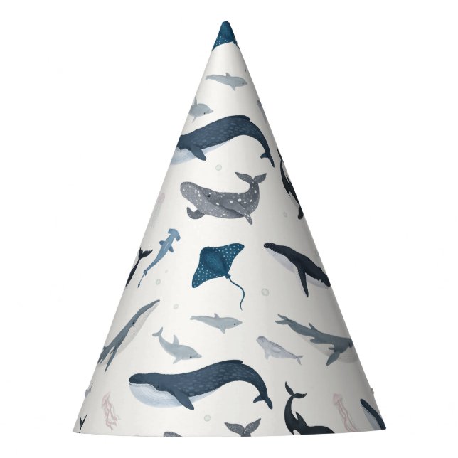 Under the Sea Blue Whale Party Accessories Hat (Front)
