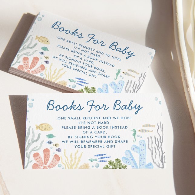 Under the Sea Books For Baby Baby Shower  Enclosure Card (Creator Uploaded)