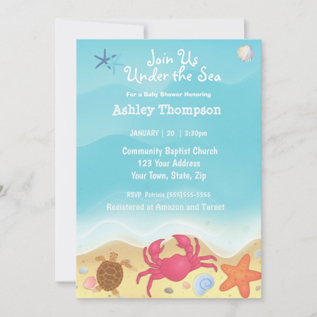 Under the Sea Boys Baby Shower Invitation (Front)