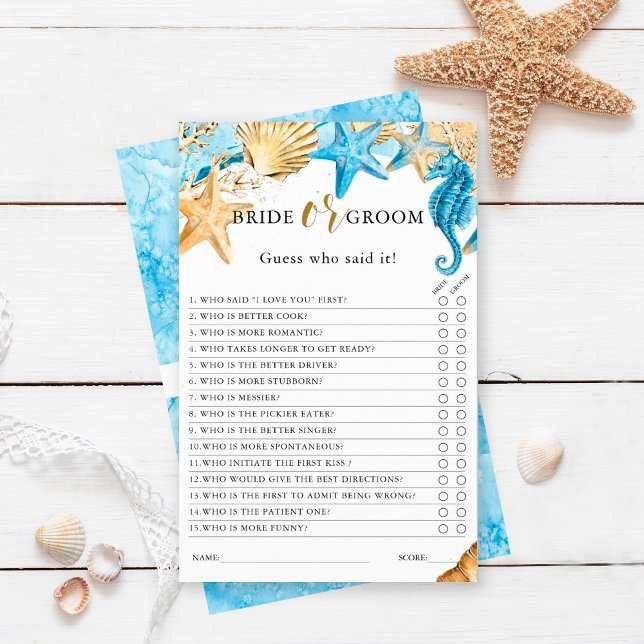 Under the Sea Bride or Groom Bridal Shower Game (Creator Uploaded)