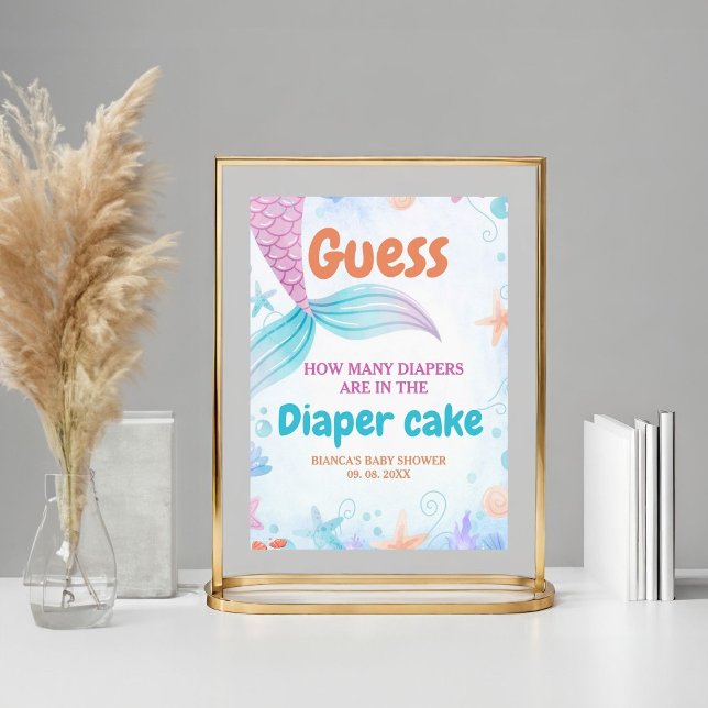 Under the sea cake guessing Baby Shower Game Sign  (Creator Uploaded)