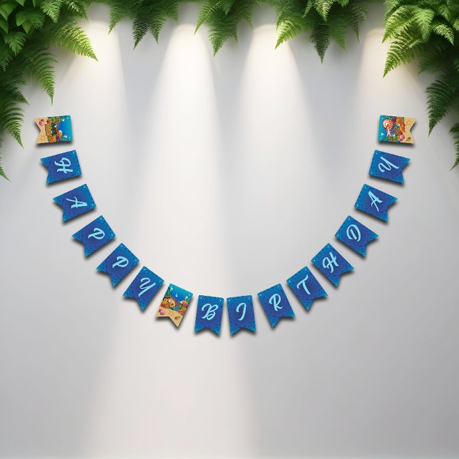 Under the Sea Cartoon Ocean Animals Happy Birthday Bunting (Creator Uploaded)