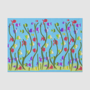 under the sea cartoon-style fun fish swimming tissue paper