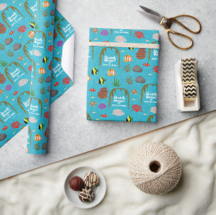 Under the Sea Cave Beautiful Coral Fish Birthday Wrapping Paper
