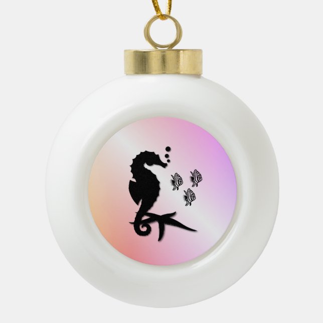 Under the Sea Ceramic Ball Christmas Ornament (Front)