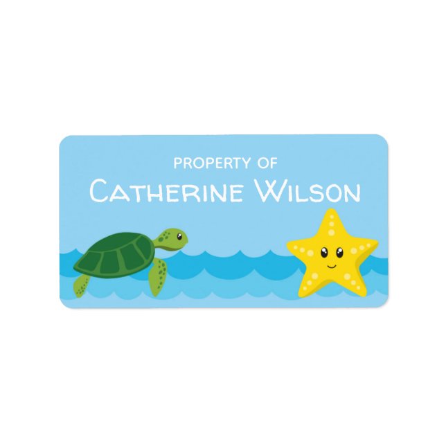 Under The Sea Children School Name Labels (Front)