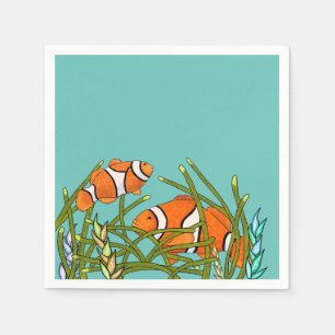 Under The Sea Clown Fish Birthday Napkin