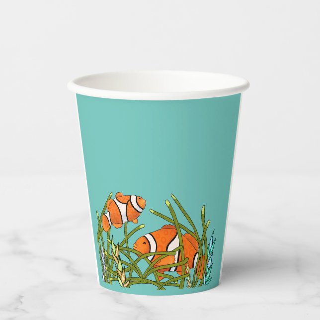 Under The Sea Clown Fish Birthday Paper Cups (Front)