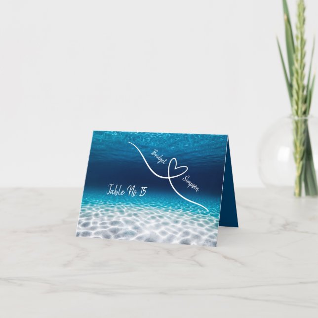 under the sea coastal guest Seating Cards (Front)