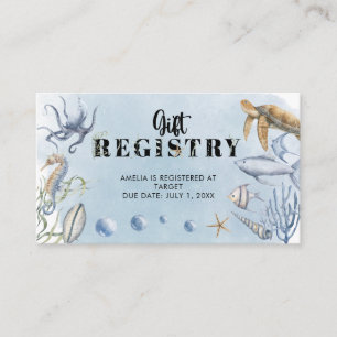 Under the Sea Cute Gift Registry Enclosure Card