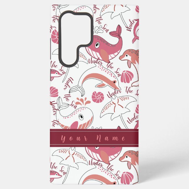 Under The Sea Cute Marine Animals Pattern Print Samsung Galaxy S22 Ultra Case (Back)