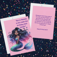 Under The Sea Cute Mermaid  Birthday Greeting Card