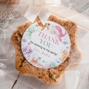 Under the Sea Cute Ocean Animals Birthday Classic Round Sticker