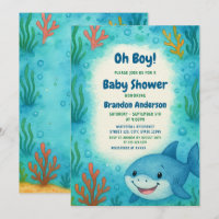 Under the Sea Cute Shark Boy Baby Shower
