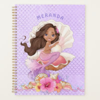 Under the Sea Dark Skinned Mermaid and Sea Shell