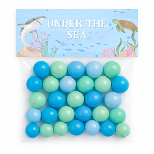 Under The Sea Dessert Goodie Treat Bag Topper Card