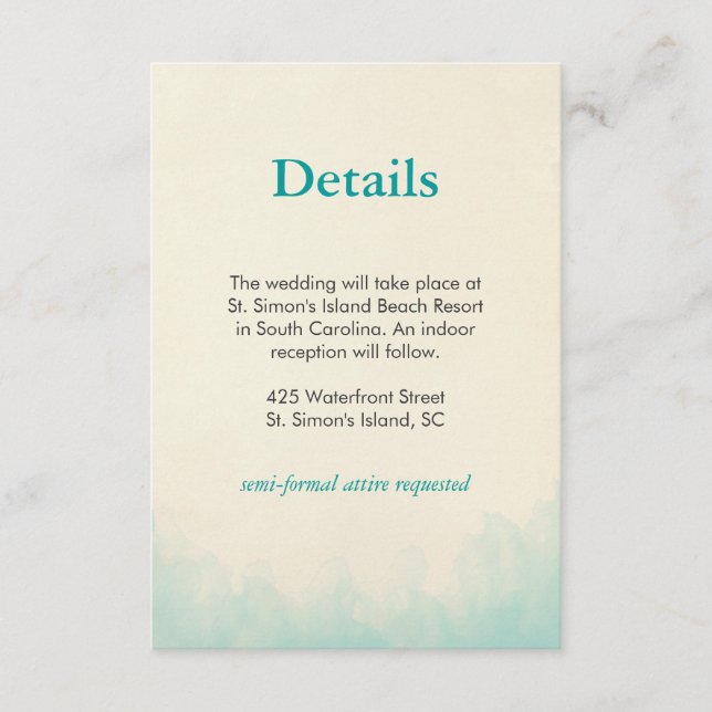 Under the Sea Details card (Front)