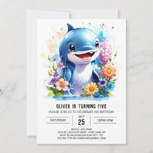 Under the Sea Dolphin Delight Birthday Invitation