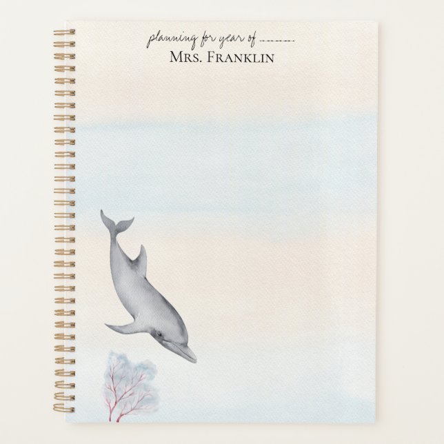 Under the Sea Dolphin Personalised 2  Planner (Front)