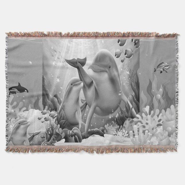 Under The Sea Dolphin Throw Blanket (Creator Uploaded)
