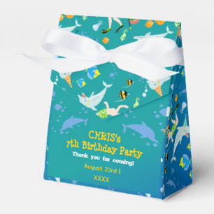 Under the sea dolphins and boy birthday party favour box