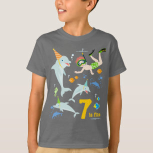 Under the sea dolphins and boy birthday party T-Shirt