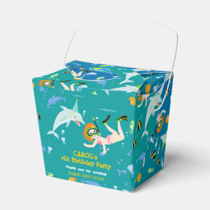 Under the sea dolphins and girl Birthday Party Favour Box