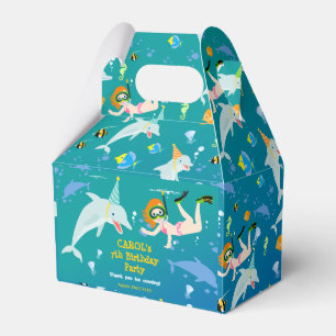 Under the sea dolphins and girl Birthday Party Favour Box