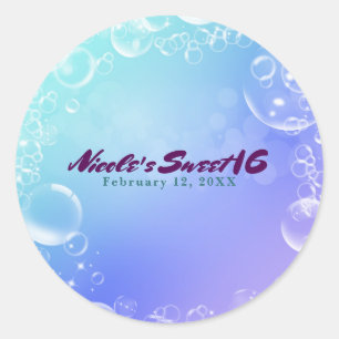 Under the Sea Enchanted Bubbles Party Favour Classic Round Sticker