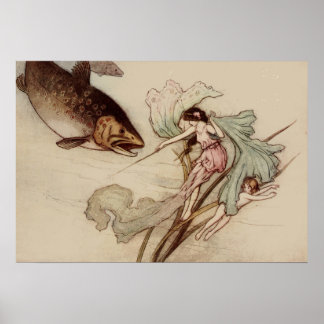 Under the Sea Enchanted vintage art Poster