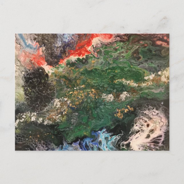 Under the Sea Fairy tale series painting in green  Postcard (Front)