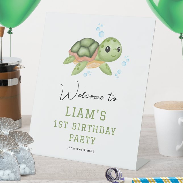 Under the sea first birthday tabletop Welcome Sign (Creator Uploaded)