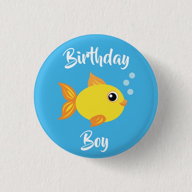 Under the Sea Fish Birthday Party 3 Cm Round Badge (Front)