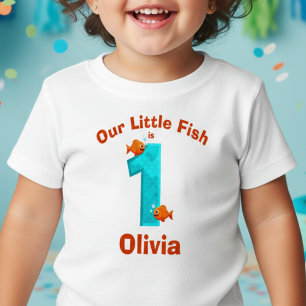 Under the Sea Fish First Birthday Baby T-Shirt